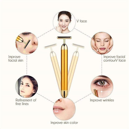 🔥 HOT SALE 🔥 Luxury Skincare 24K Gold Energy Electric Facial Massager Roller (50% OFF)